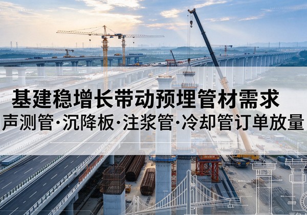 固原基建稳增长带动预埋监测管材需求，声测管、沉降板、注浆管订单持续放量